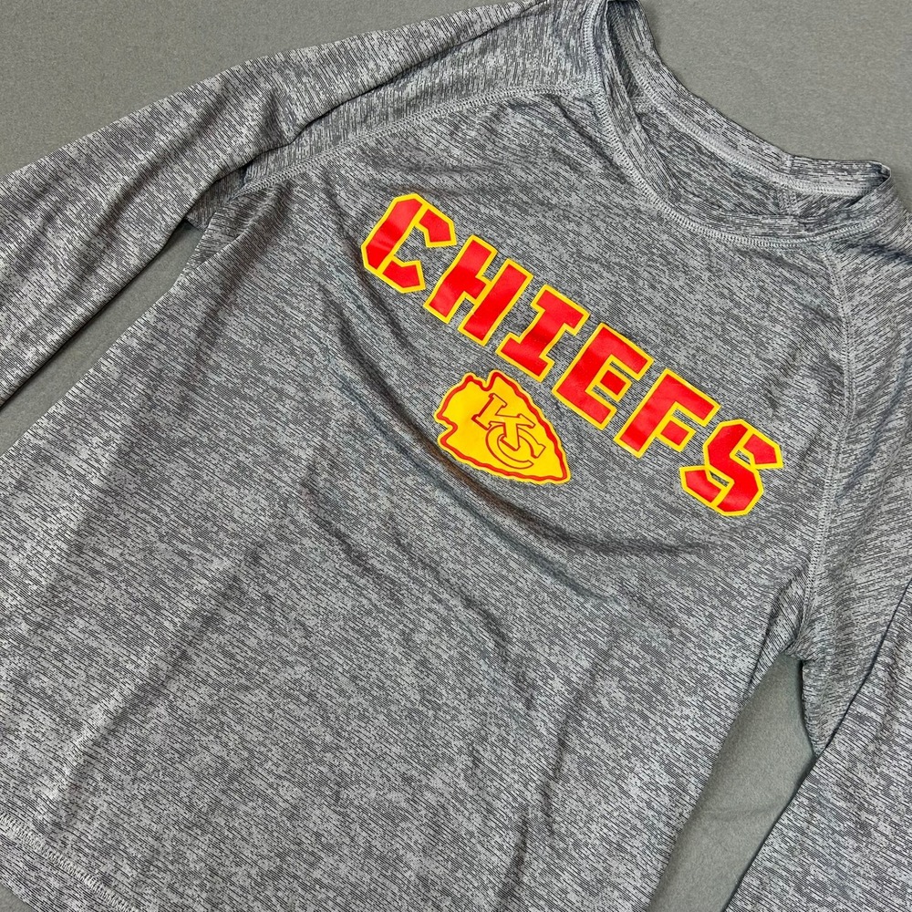 NFL Team Apparel Kansas City Chiefs Long Sleeve Active Shirt Mens Size M Grey
